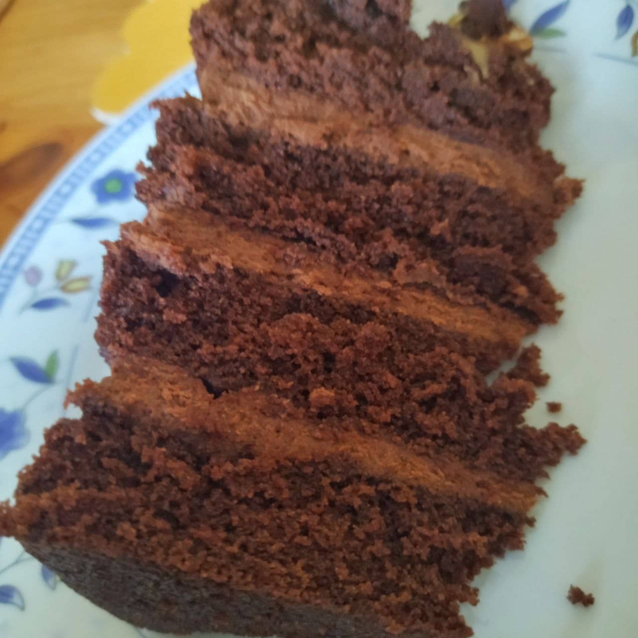 Capas de la torta de chocolate