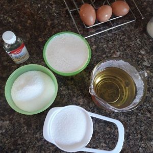 Ingredientes de la torta húmeda de chocolate